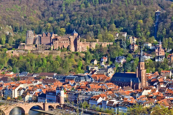 Vista su Heidelberg in primavera, Germania — Foto Stock