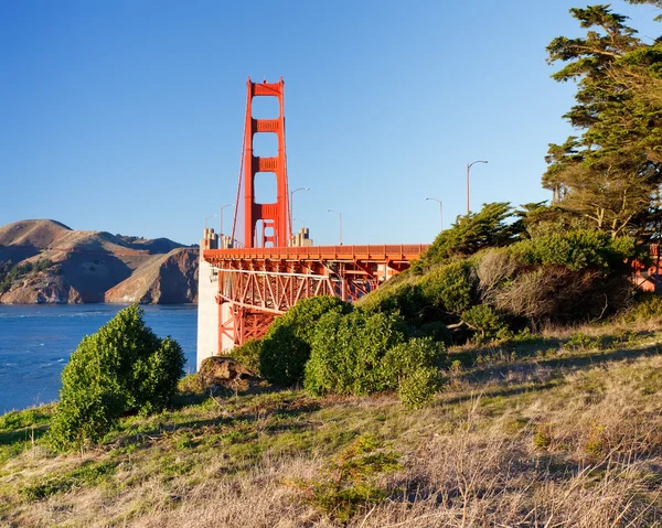 Most Golden Gate o zachodzie słońca, San Francisco — Zdjęcie stockowe