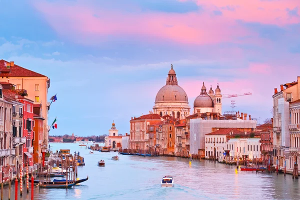 Большой канал на закате, Венеция — стоковое фото