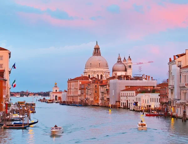 Grand canal bij zonsondergang, Venetië — Stockfoto
