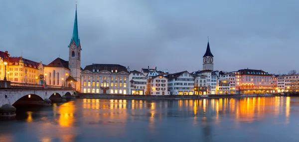 Zurich at dusk — Stock Photo, Image