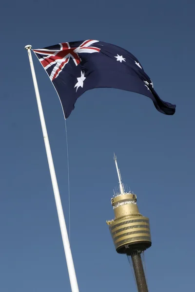 Australian Flag, Sydney Tower — Stock Photo, Image
