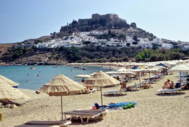 Lindos Beach, Rhodes clipart