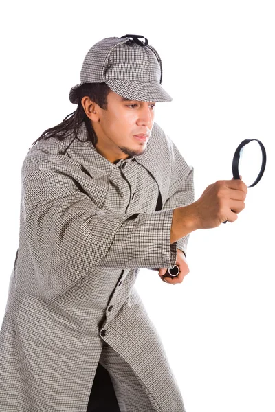 Sherlock Holmes con lupa —  Fotos de Stock