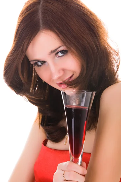 stock image Woman with wine glass