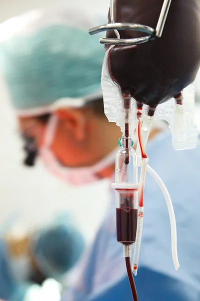 Blood drip in operation room — Stock Photo, Image