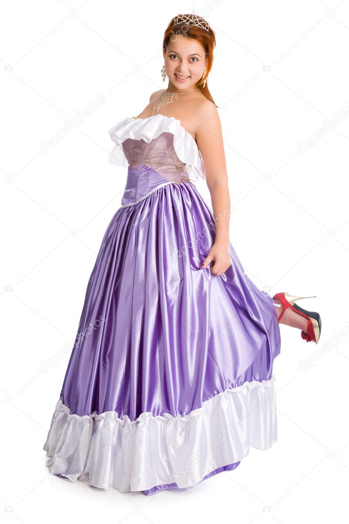 Smiley woman in ball dress