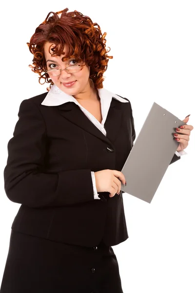 Businesswoman with board — Stock Photo, Image