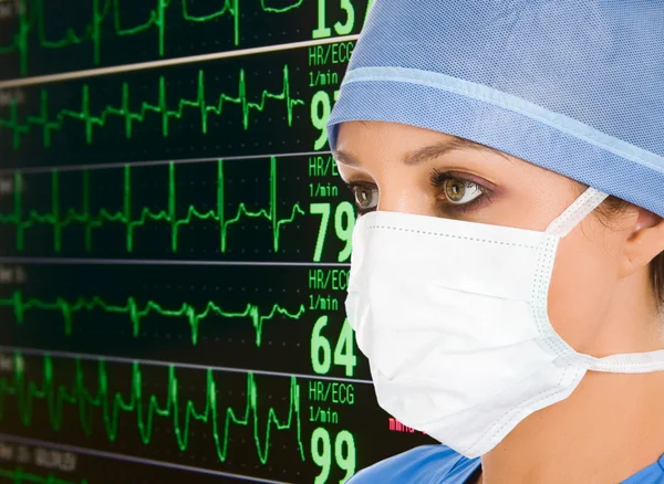 Doctor with ecg monitor — Stock Photo, Image