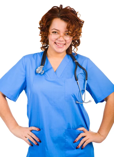 Mladí smajlík ženský lékař — Stock fotografie