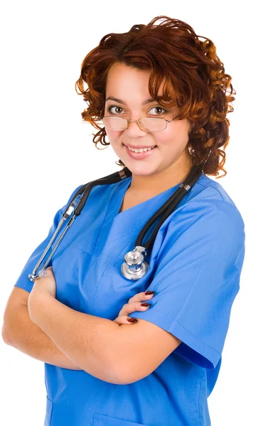Joven sonriente médico femenino — Foto de Stock