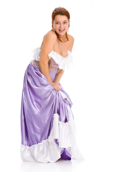 Γελώντας γυναίκα σε μπάλα φόρεμα. — Φωτογραφία Αρχείου