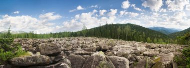 Stone valley in siberian mountains clipart