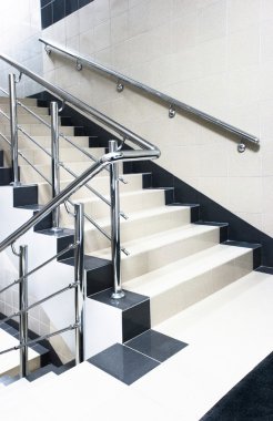 Staircase with stair railing clipart