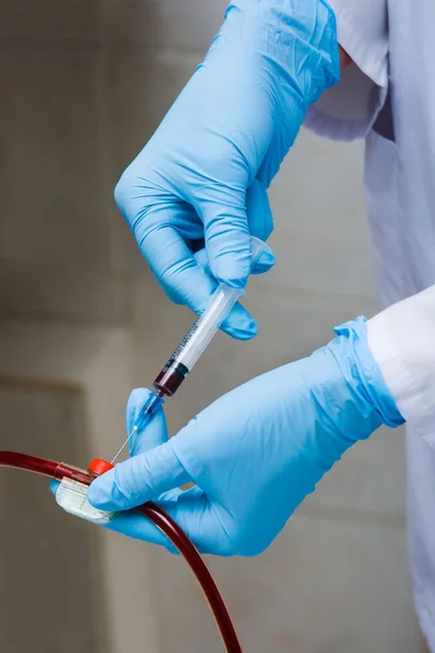 Taking sample of blood — Stock Photo, Image