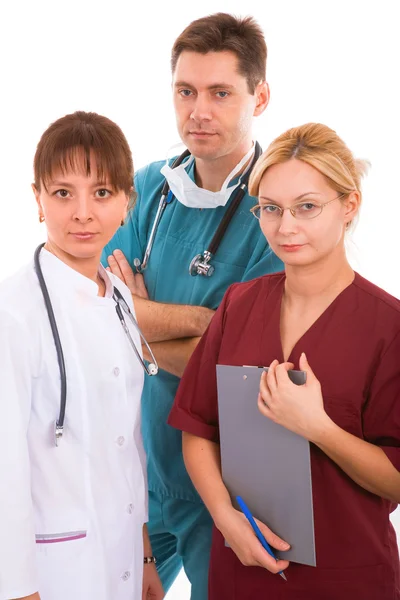 Doctor with his young medical team — Stock Photo, Image
