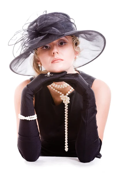 Genç kadın şapkası — Stok fotoğraf