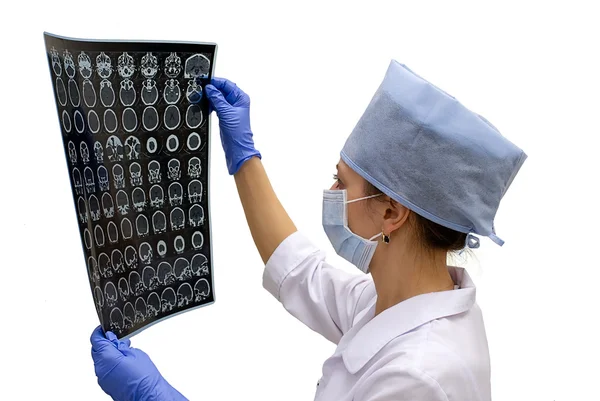 Enfermera con tomografía —  Fotos de Stock