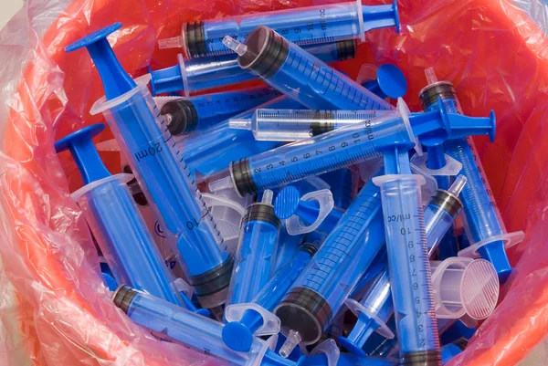 Several syringes after use — Stock Photo, Image