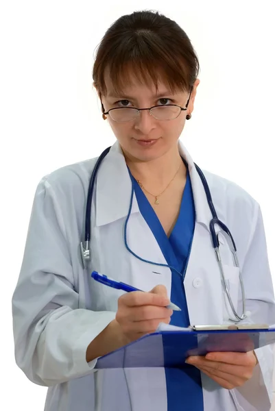 Physician writing on board — Stock Photo, Image