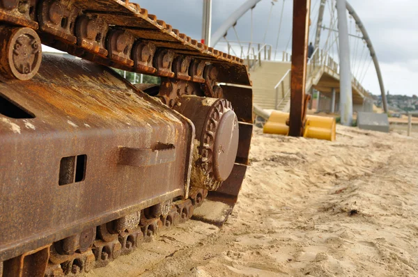 Excavator track close-up — Stock Photo, Image