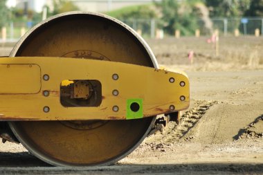 Road roller close-up clipart