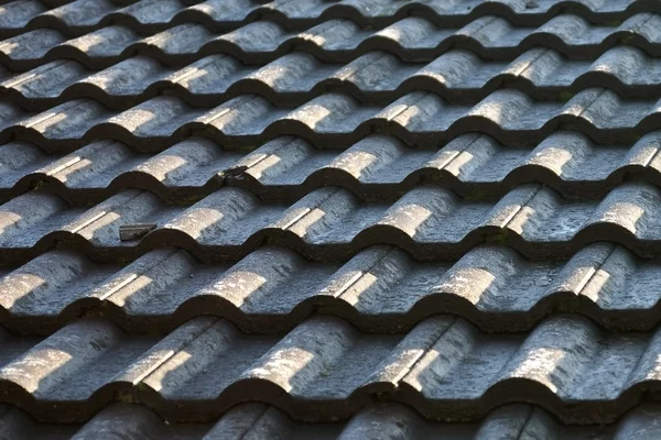 Schwarze Dachziegel im Seitenlicht — Stockfoto
