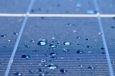 Drops of water on solar panel clipart