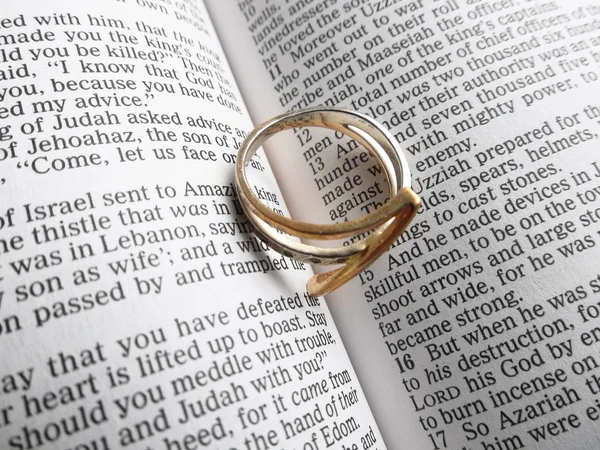 stock image Ring on the Bible