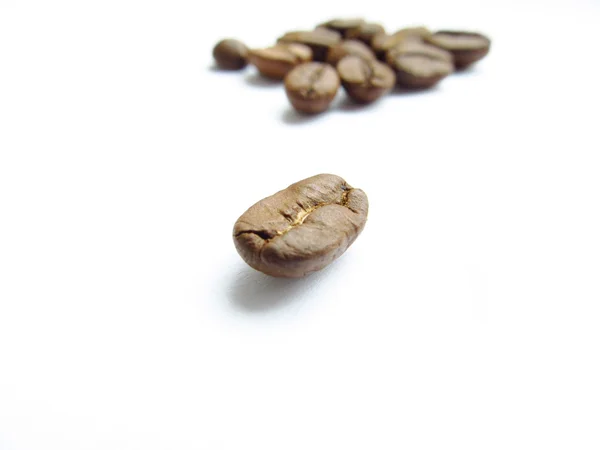 Kaffe bean framför många kaffebönor — Stockfoto