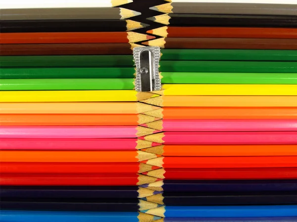 Barevné tužky v zip složení — Stock fotografie