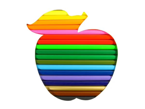 Silhouette des Apfels — Stockfoto