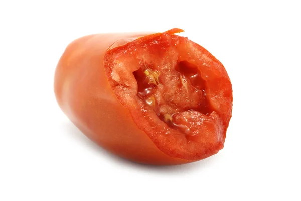 Ugryziony czerwony pomidor — Zdjęcie stockowe