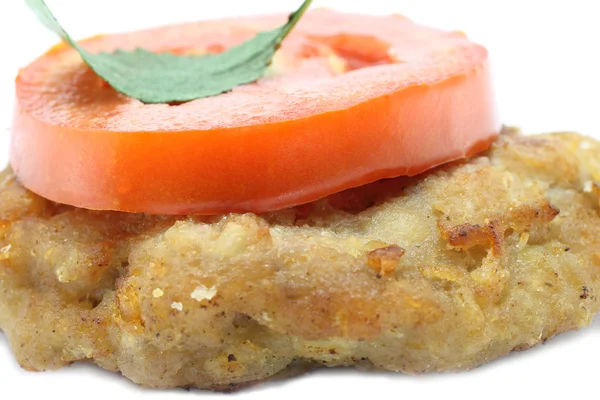Cutlet and tomato — Stock Photo, Image