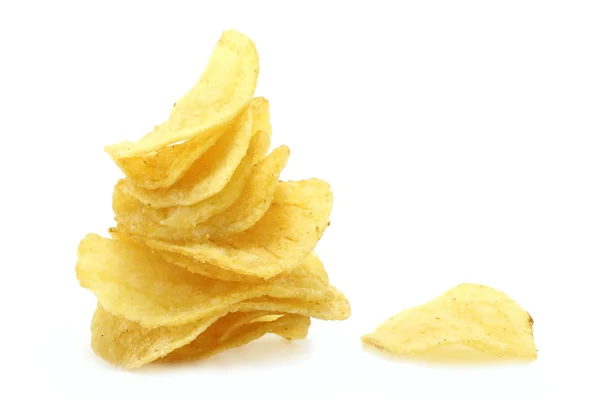 Pirâmide de chips e chip único — Fotografia de Stock