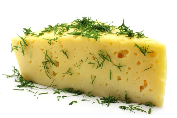 Dill auf dem Käse — Stockfoto