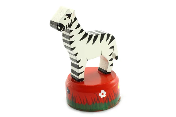 Wooden zebra toy — Stok fotoğraf