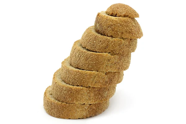 Pyramid of bread pieces close-up — Stock Photo, Image