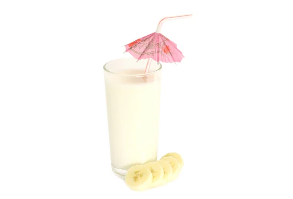 Natural yoghurt with banana — Stock Photo, Image