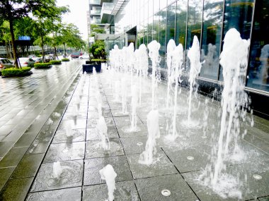 Fountains in city clipart