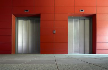 Two elevator doors clipart