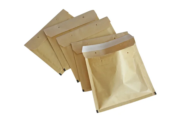 Желтые упаковочные конверты — стоковое фото