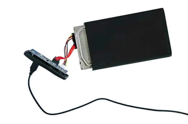 Portable disassembled external hard drive — Stock Photo, Image