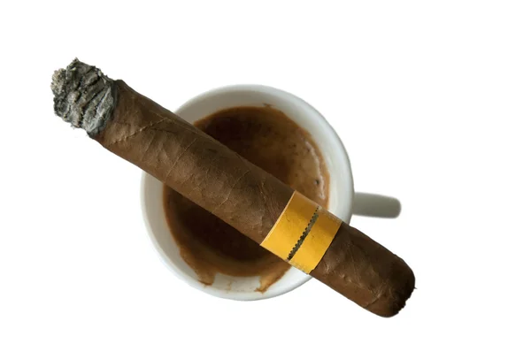 Kaffee und Zigarre — Stockfoto