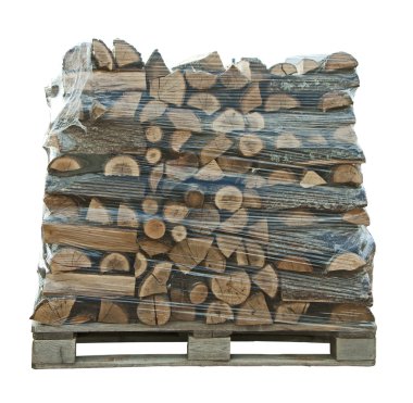 Packaged stack of freshly cut trees clipart