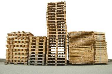 Stacks of New wooden pallets clipart