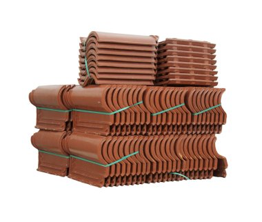 Pile of roofing tiles packaged. clipart