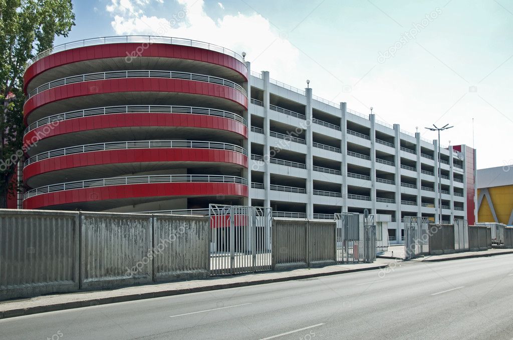 Modern five level parking garage