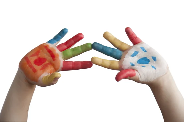 Děti barevné ruce. — Stock fotografie