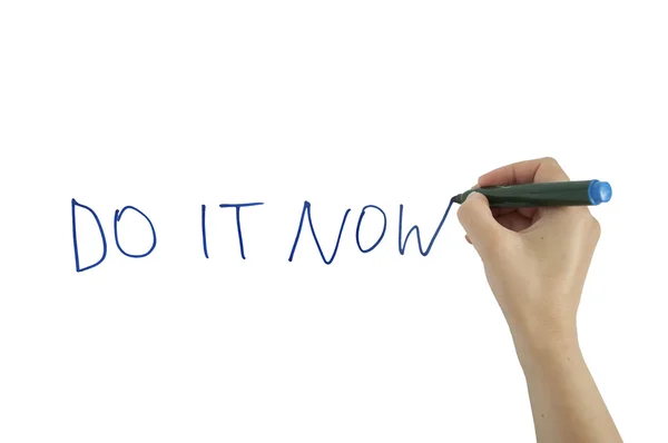 Hand writing Do it now — Stock Photo, Image